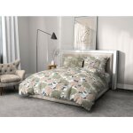 Parure de draps 4 pices coton 57 fils vert 240 x 300 cm - vendomes