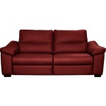 Venesetti - canap� 3 places en 100% tout cuir �pais italien vachette hambourg, couleur rouge fonc� - ...