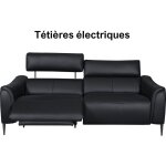 Venesetti - canap 3 places avec 2 relax en 100% tout cuir pais de luxe italien avec 2 relax lectriques ...