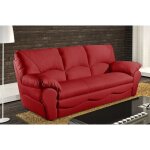 Venesetti - canapé 3 places convertible en 100% tout cuir italien vachette osiris, couleur rouge foncé ... Venesetti - canapé 3 places convertible en 100% tout cuir italien vachette osiris, couleur rouge foncé ...