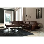 Venesetti - canap� d'angle en 100% tout cuir italien de prestige 6 / 7 places spencer, chocolat, angle ...