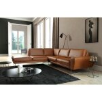 Venesetti - canap� d'angle en 100% tout cuir italien de prestige 6 / 7 places spencer, marron cognac, ...