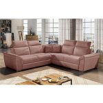 Venesetti - canap� d'angle - convertible - felipe velours - en tissu luxe rose pale, 5 / 6 places - rose ...