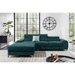Venesetti - canapé d'angle convertible en tissu velours luxe vert, 5 places, angle gauche (vu de face) ... Venesetti - canapé d'angle convertible en tissu velours luxe vert, 5 places, angle gauche (vu de face) ...