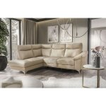 Venesetti - canapé d'angle en cuir italien de luxe 5 places luzini beige, angle gauche - beige Venesetti - canapé d'angle en cuir italien de luxe 5 places luzini beige, angle gauche - beige