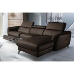 Venesetti - canap d'angle relax en cuir de luxe italien avec relax lectrique, 5 places bertoni, chocolat, ...