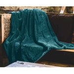 Vent du sud - plaid paon toucher velours 130 x 170 cm