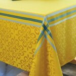 Vent du sud - nappe enduite bilbao 150 x 250 cm - jaune
