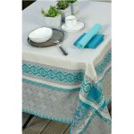 Vent du sud - nappe enduite maréva 150 x 150 cm - gris et bleu Vent du sud - nappe enduite maréva 150 x 150 cm - gris et bleu