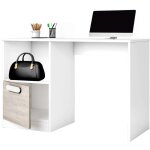 Ventamueblesonline - bureau estelle de style nordique pour chambre d'adolescent en blanc mat et chne ...