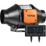Ventilateur deextraction 100 mm extracteur deair conduit 348 m / h 21 w regulateur temperature humidite ...