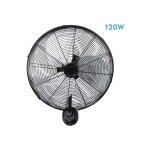 Ventilateur mural reef 120w noir / argent 50d 3 vitesses r�glable et oscillant