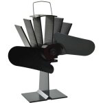 Ventilateur de po�le aliment� par chaleur 2 pales noir
