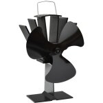Ventilateur de pole aliment par chaleur 3 pales noir vidaxl