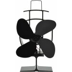 Ventilateur de poêle alimenté par chaleur 4 pales noir Ventilateur de poêle alimenté par chaleur 4 pales noir