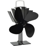 Ventilateur de po�le aliment� par chaleur 4 pales noir vidaxl
