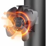 Ventilateur poele � bois, 4 pales silencieux ventilateur cheminee, fixe sur tuyau, ventilateur de po�le ...