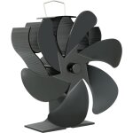 Ventilateur poele � bois 6 pales, ventilateur de chemin�e aliment� par la chaleur avec thermom�tre, fonctionne ...