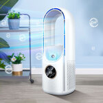 Ventilateur sur pied ventilateur colonne oscillant sans lame 6 vitesses blanc - gistuch