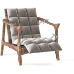 Lot de 4 coussins matelas assise dossier 4 en 1 pour chaise fauteuil grand confort 45�30�8cm x4 gris