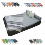 Vritable fouta tunisienne 1m x 2m tissage  plat ou nid d'abeille 100% coton 380g - blanc cass et gris ...