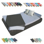Vivezen - vritable fouta tunisienne 1m x 2m tissage  plat ou nid d'abeille 100% coton 380g - gris fonc ...
