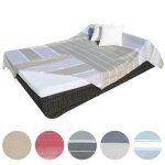 Vritable fouta tunisienne xxl 2m x 3m tissage  plat 100% coton 380g - beige et blanc vivezen
