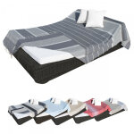 V�ritable fouta tunisienne xxl 2m x 3m tissage � plat 100% coton 380g - gris fonc� et gris clair - vivezen ...