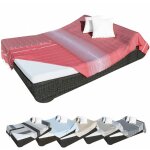 Vritable fouta tunisienne xxl 2m x 3m tissage  plat 100% coton 380g - rouge vermeil et blanc vivezen ...