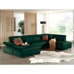 Lisa design - vermont - canap panoramique d'angle droit - 7 places - xxl - en velours - vert