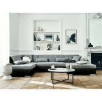 Lisa design - vermont - canapé panoramique d'angle gauche - 7 places - convertible - en simili et tissu ... Lisa design - vermont - canapé panoramique d'angle gauche - 7 places - convertible - en simili et tissu ...