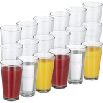 Verres  boisson, lot de 18, contenance 400 ml, eau, jus, sodas, colas, cocktails, design simple, transparent ...