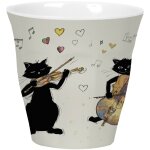 Verre en m�lamine les chats musiciens amys bug art