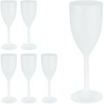 Verre � vin en plastique, lot de 6, plastique robuste, sans bpa, 220 ml, r�utilisable, camping, blanc ...