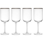 Verres à vin sorrento white avec bord doré et forme large, 375ml, set of 4 verres en cristal clair sans ... Verres à vin sorrento white avec bord doré et forme large, 375ml, set of 4 verres en cristal clair sans ...