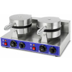 Gaufrier double professionnel lectrique 2000w en acier inox (2x fonction minuterie, 2x temprature 50 ...