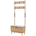 Nordlys - vestiaire entr�e bois et metal porte manteau