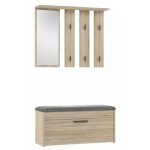 Parmi - vestiaire d'entre - meuble d'entre avec banc et miroir - portmanteau patre murale
