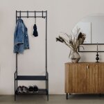 Vestiaire avec meuble  chaussures, noir, porte - manteau, mtal, station pour chien, porte - manteau, ...