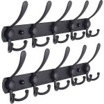 Vestiaire mural - 5 tri - crochets, acier inoxydable robuste, rail de pat�re en m�tal pour vestiaire ...