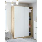 Dmora - vestiaire waterbury, armoire de chambre  2 portes coulissantes, armoire avec 3 tagres et barre ...