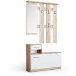 Vicco - vestiaire billy, blanc / sonoma, 25 x 191 cm