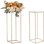 Mophorn - vevor 2pcs support de fleurs de mariage 80 cm porte - fleurs metal dore centre de table mariage ...