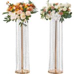 Mophorn - vevor 2pcs support de fleurs de mariage 90 cm porte - fleurs en cristal centre de table mariage ...