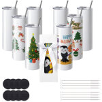 Vevor lot de 8 gobelets thermos a sublimation de 95 cl fins et droits, bouteille sublimable en acier ...