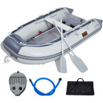 Vevor annexe gonflable, bateau pneumatique pour 4 personnes, avec plancher en bois marin et banc reglable ...
