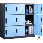 Mophorn - vevor armoire a casier 9 portes, vestiaire consigne en metal pour employes avec fente pour ...