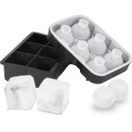 Vevor bac a glacons 6 spheres de 4, 3 cm 6 cubes de 5 cm moule a glacons avec couvercle peu encombrant ...