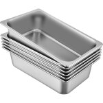 Vevor bac inox alimentaire lot de 6 plats a four en acier inoxydable 19, 5l epaisseur 0, 8mm bac poli ... Vevor bac inox alimentaire lot de 6 plats a four en acier inoxydable 19, 5l epaisseur 0, 8mm bac poli ...