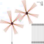 Mophorn - vevor brosse de cheminee de 12 metres kit de ramonage avec une tete de bross supplementaire ...